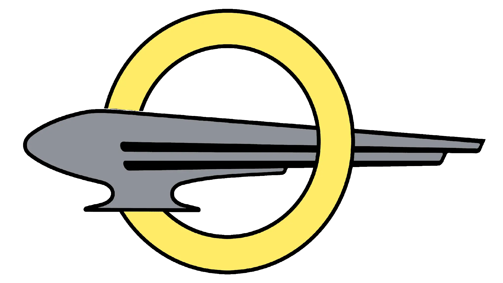 Opel logotipo 1937-1947 circulo com relâmpago preto no meio