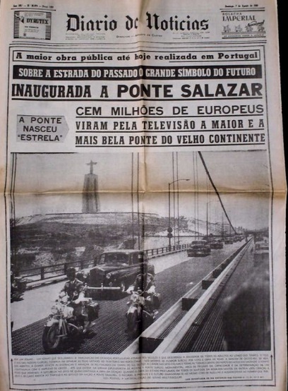 Capa de jornal a noticiar a inauguração