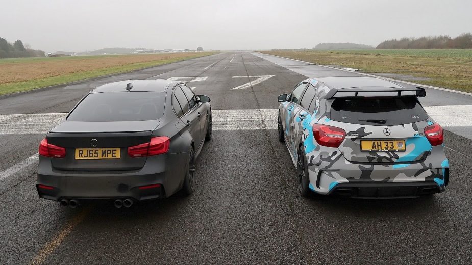 drag race mercedes-amg a45 bmw m3