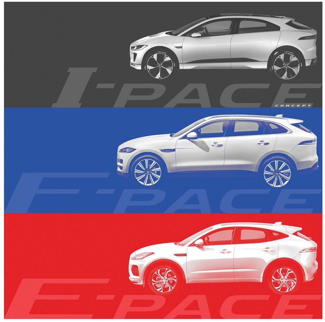 Jaguar I-Pace, Jaguar F-Pace, Jaguar E-Pace - comparação