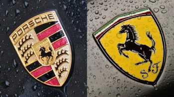 Logótipos Porsche e Ferrari