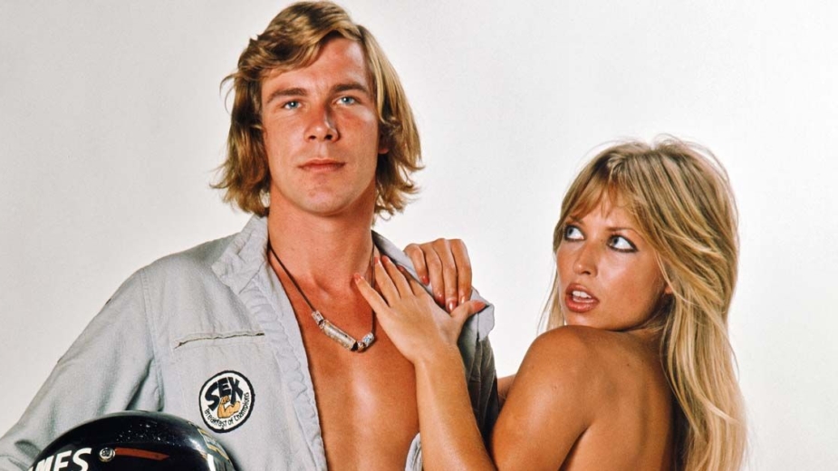 James Hunt com modelo Sue Shaw