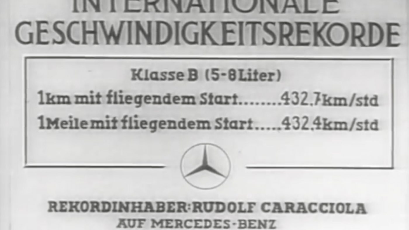 Recordes alcançado pelo Mercedes-Benz W125 Rekordwagen