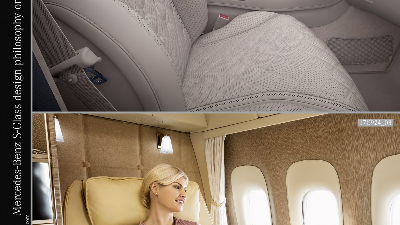 Comparação interior: Mercedes-Benz Classe S e suite Primeira Classe Boeing 777 da Emirates
