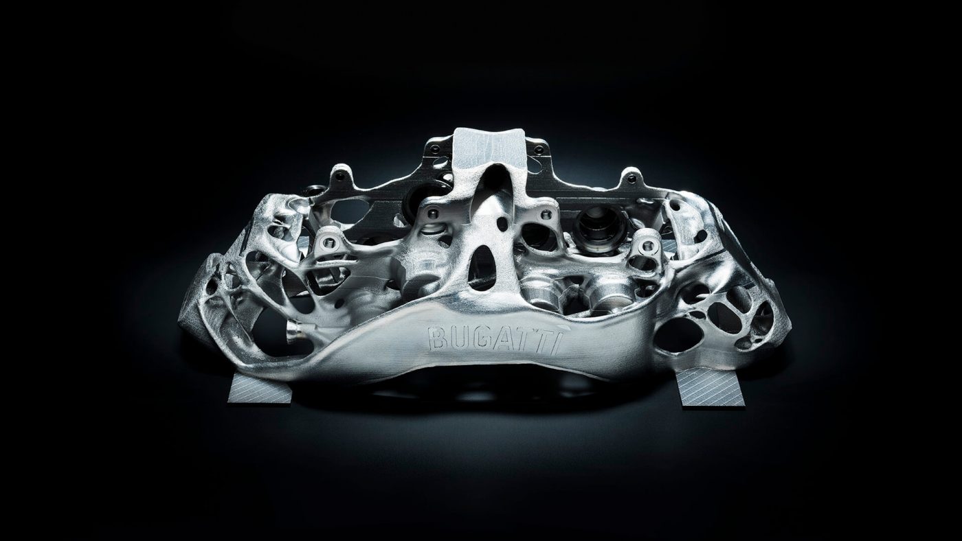 Bugatti Chiron — pinça de travão em titânio, por impressão 3D