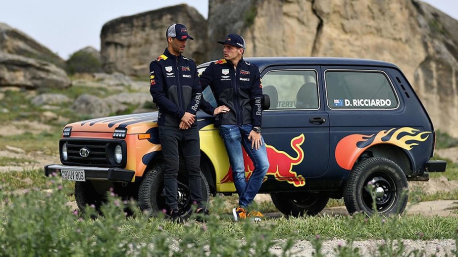 lada niva, max verstappen, daniel ricciardo