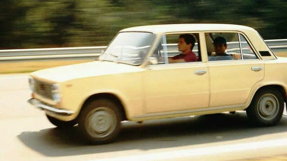 Ayrton Senna a conduzir Lada 2101 no GP Hungria