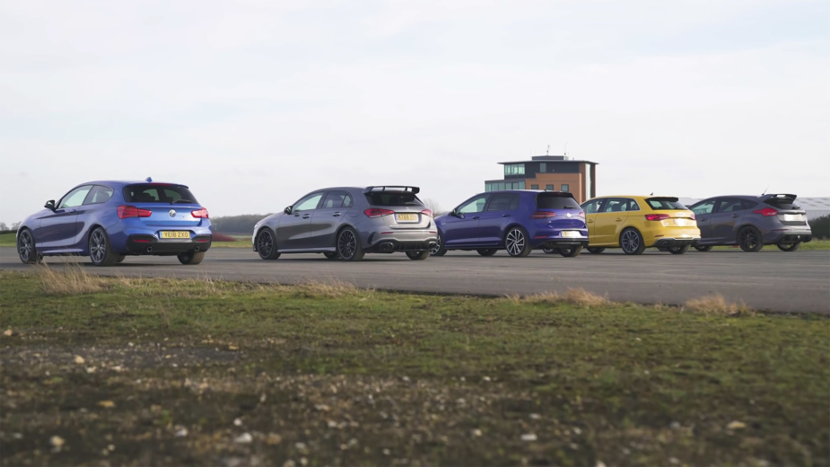 Drag Race Mercedes-AMG A 35, BMW M140i, Audi S3, Volkswagen Golf R, Ford Focus RS