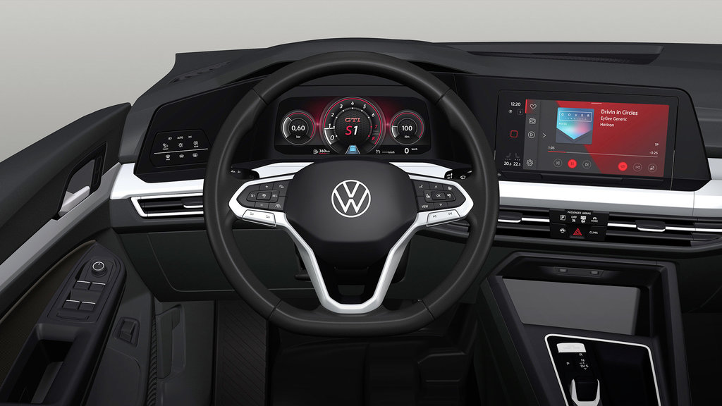 Primeira maqueta virtual da versão de produção do interior do Golf VIII