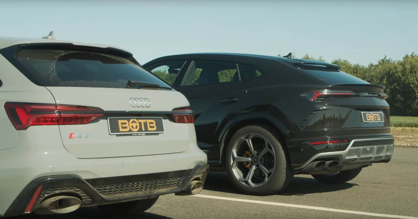 Audi RS6 Avant e Lamborghini Urus drag race