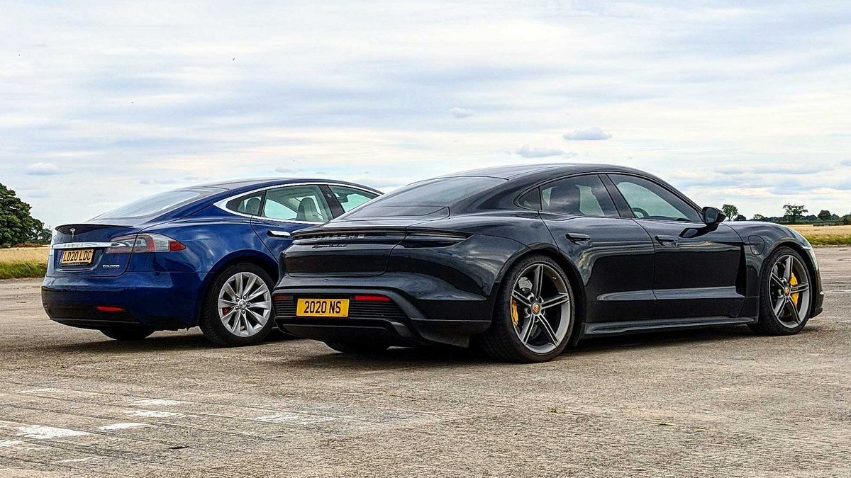 tesla model s performance vs porsche taycan turbo s