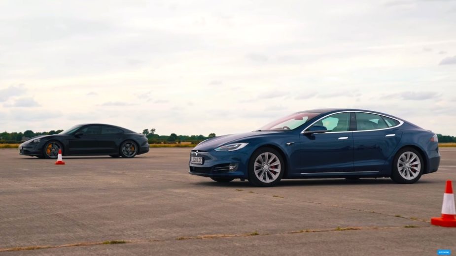 tesla model s performance vs porsche taycan turbo s