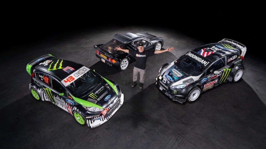 Ken Block com os 3 Ford que colocou à venda