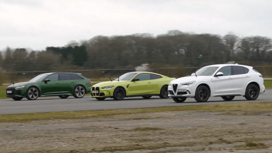 Drag Race Alfa Stelvio Quadrifoglio, Audi RS 6 Avant, BMW M4 Competition