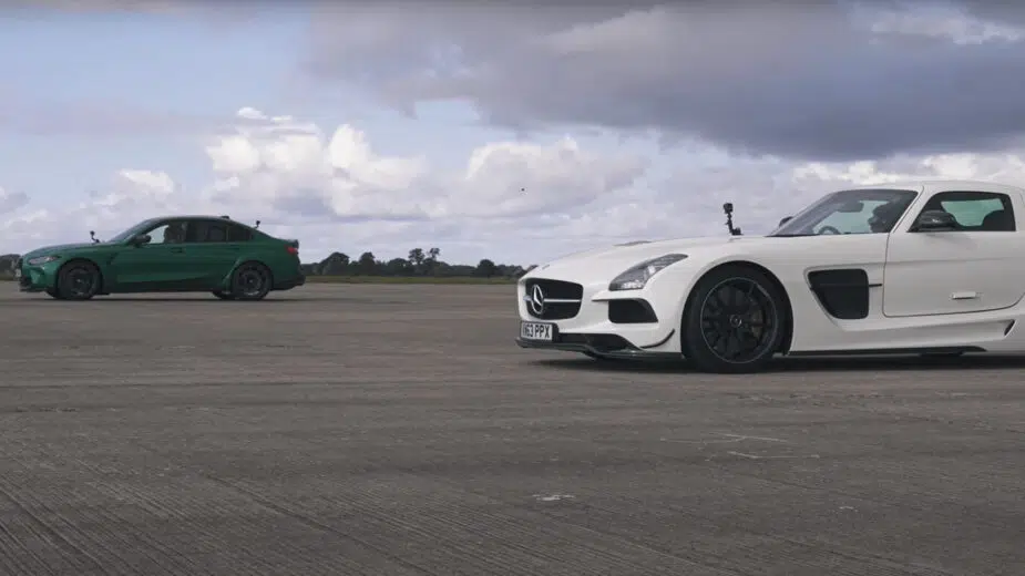 Drag race BMW M3 Mercedes-Benz SLS