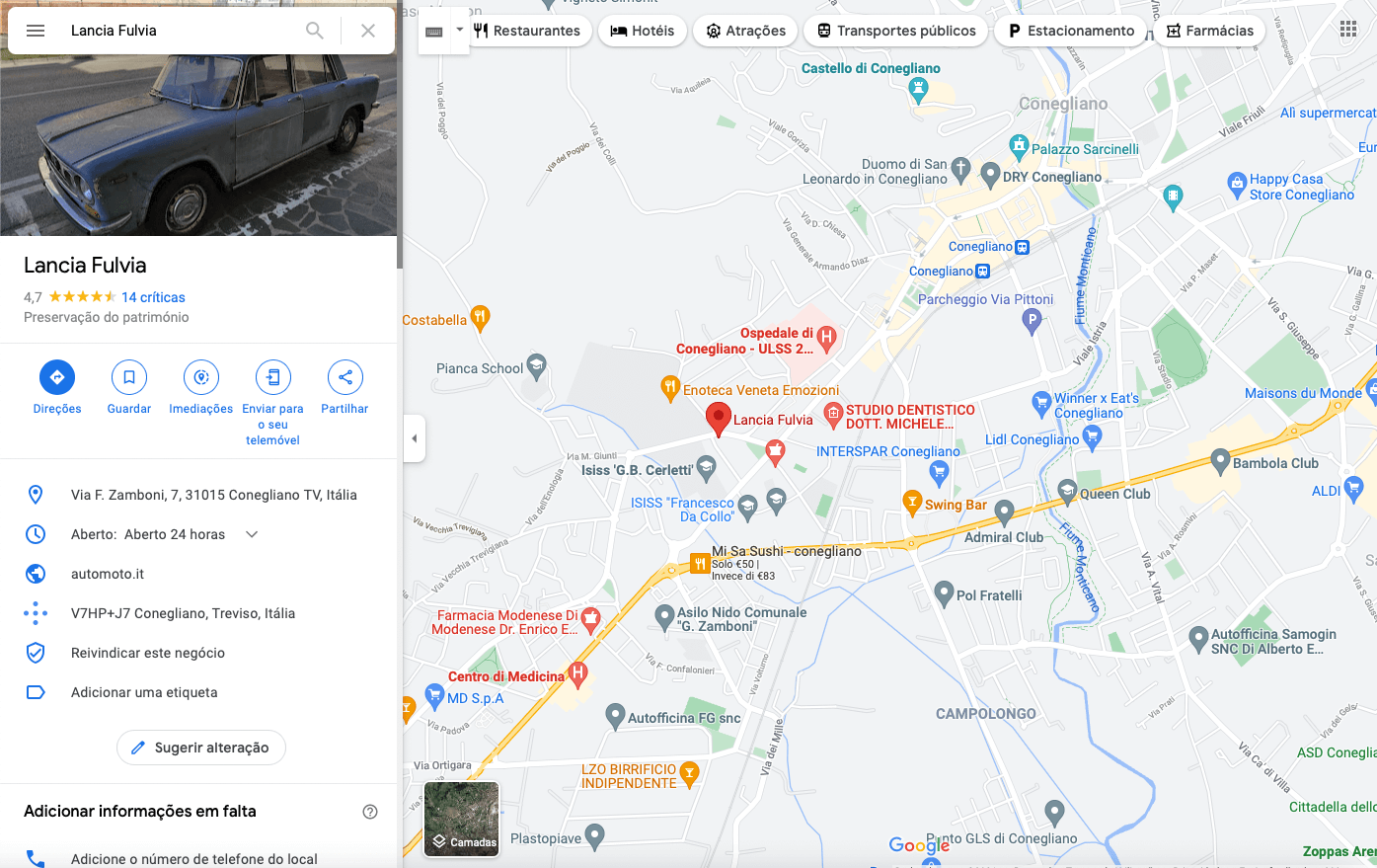 google maps lancia fulvia