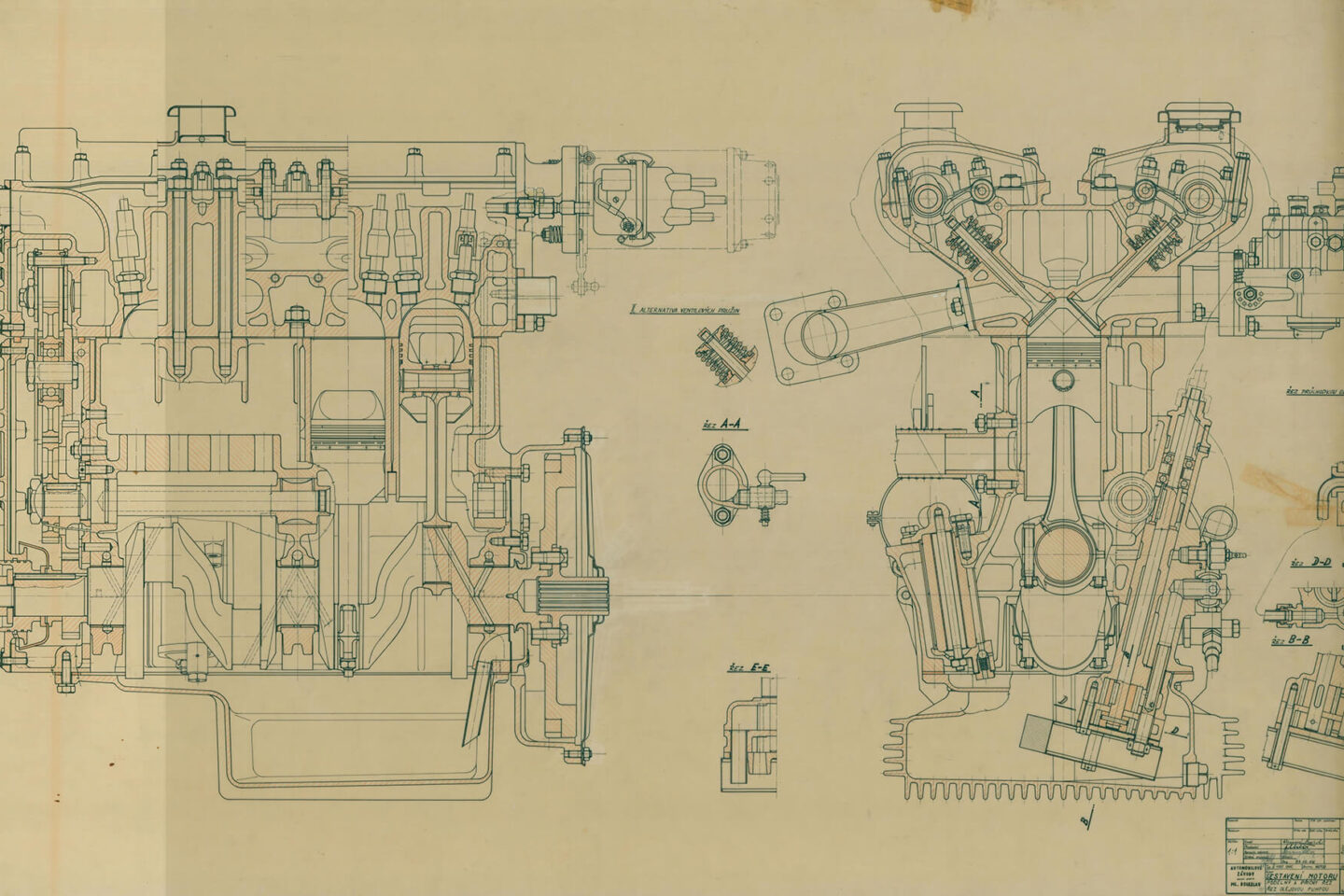 Desenho técnico do motor