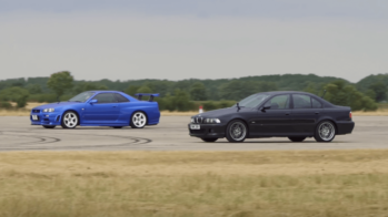 BMW M5 E39 vs Nissan Skyline GT-R R34 drag race