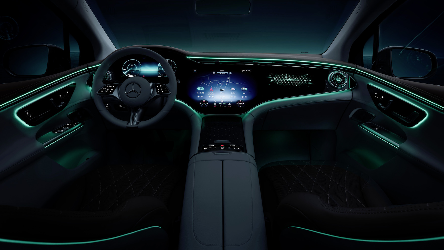 Mercedes EQE SUV interior iluminação