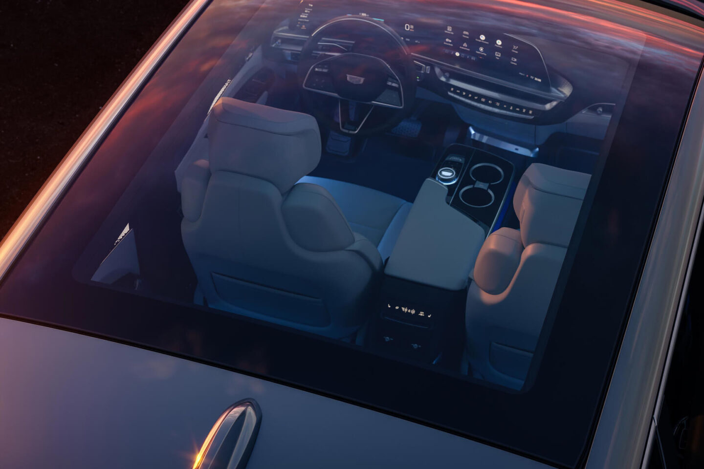 Cadillac Lyriq bancos dianteiros e tabliê