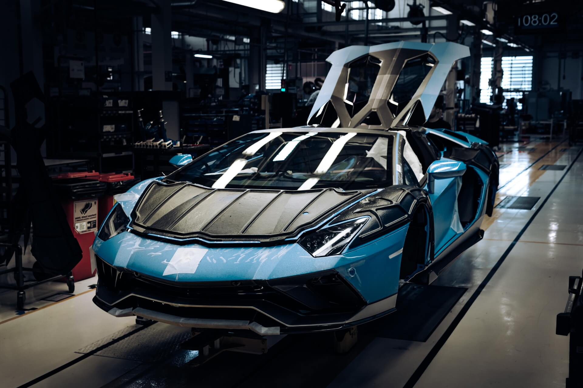 Lamborghini Aventador linha de produção