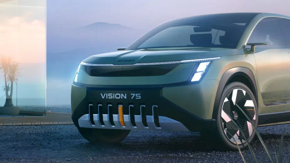 Skoda Vision 7S vista aproximada frente 3/4