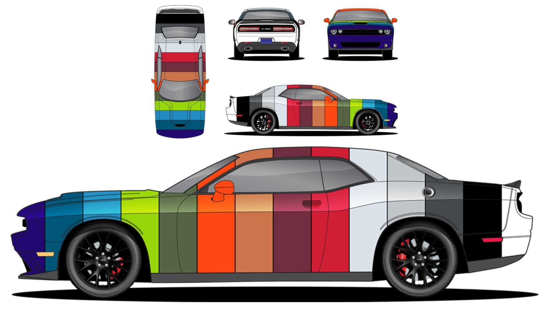 Dodge Challenger Wrap esboço