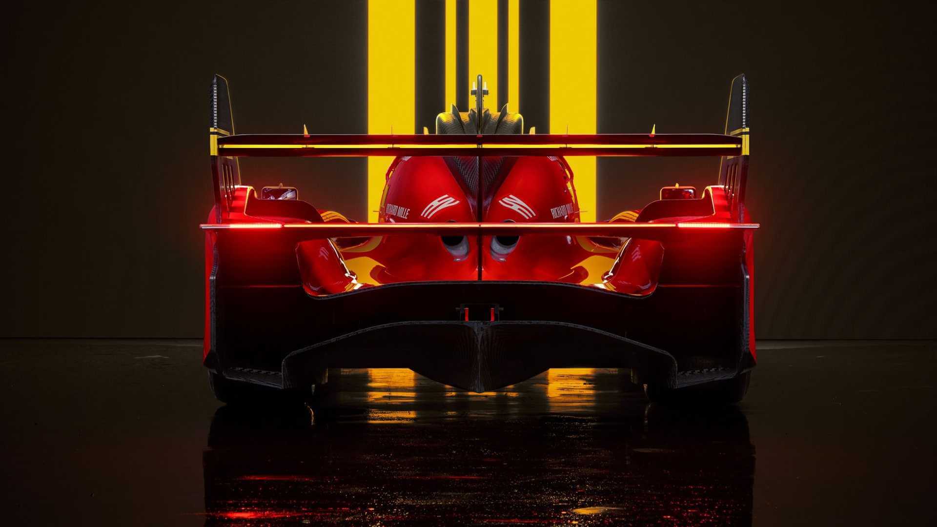 Ferrari 499P vista traseira