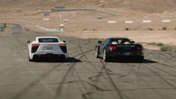 Porsche Carrera GT vs Lexus LFA drag race