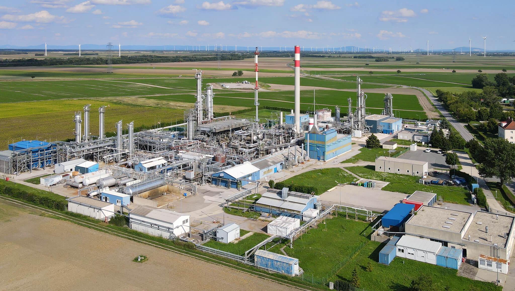 Fábrica de processamento de gás natural em Aderklaa, na Áustria.