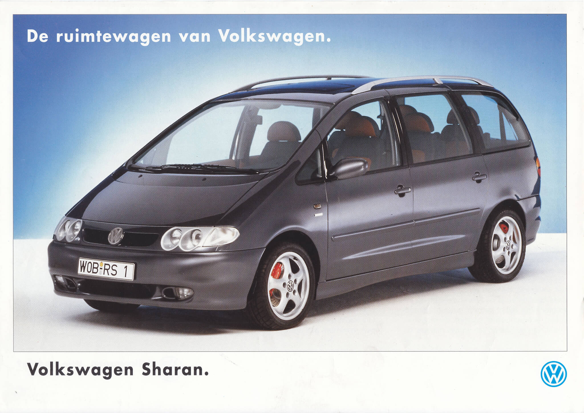 Volkswagen Sharan RS frente 3/4, capa de brochura