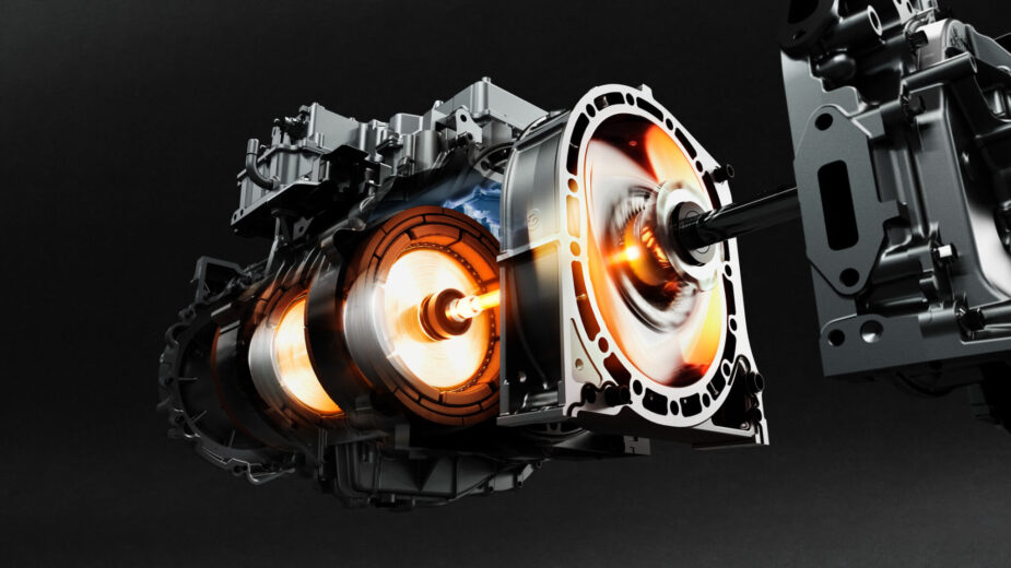 motor wankel 8c da mazda, ilustração com vista explodida