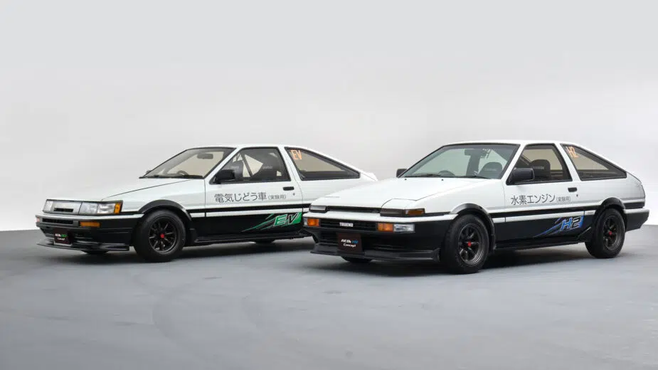 Toyota AE86 protótipos vista dianteira 3/4