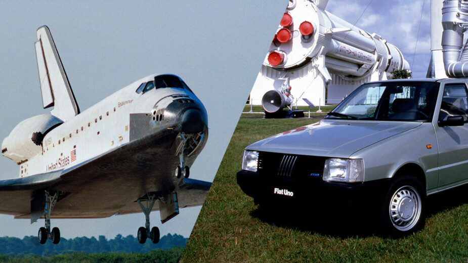 Space Shuttle e Fiat Uno