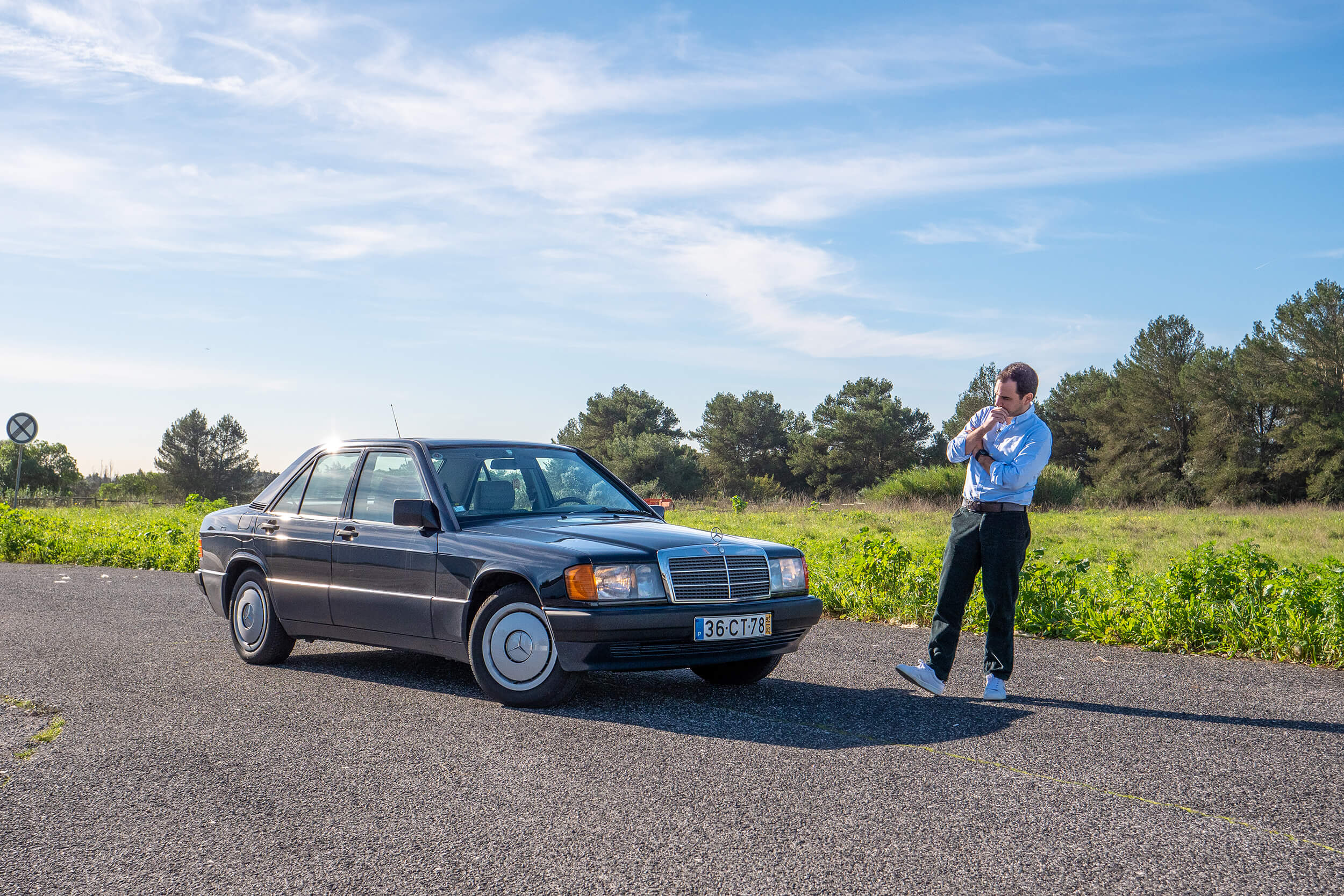 Guilherme Costa com o seu Mercedes-Benz 190