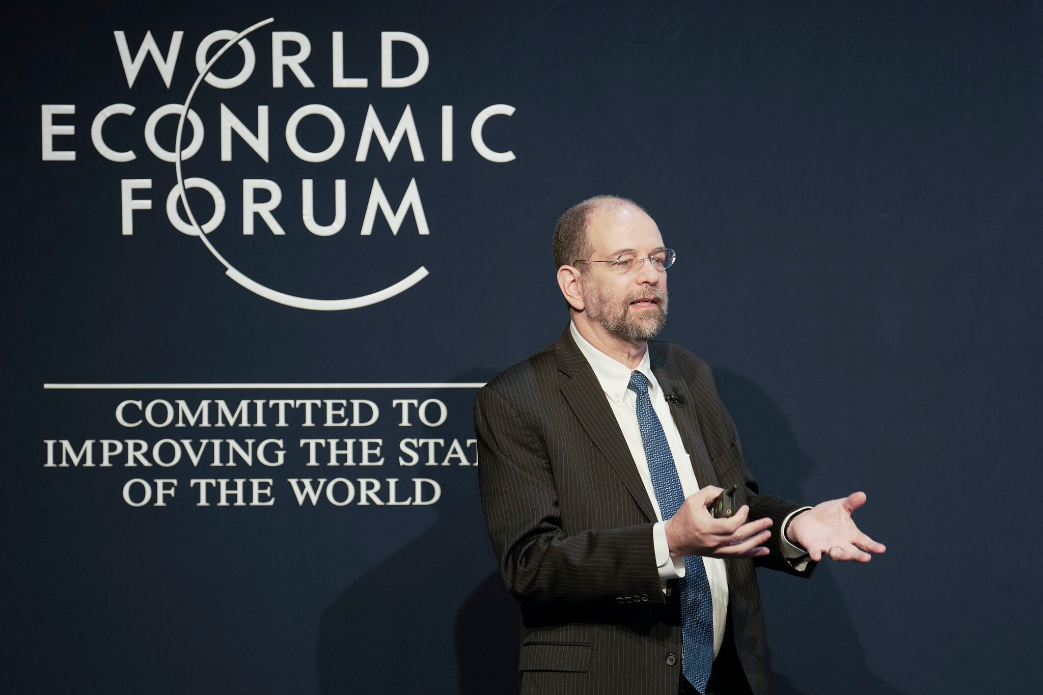 Gill Pratt, cientista-chefe da Toyota, no Fórum Económico Mundial, em Davos, 2023