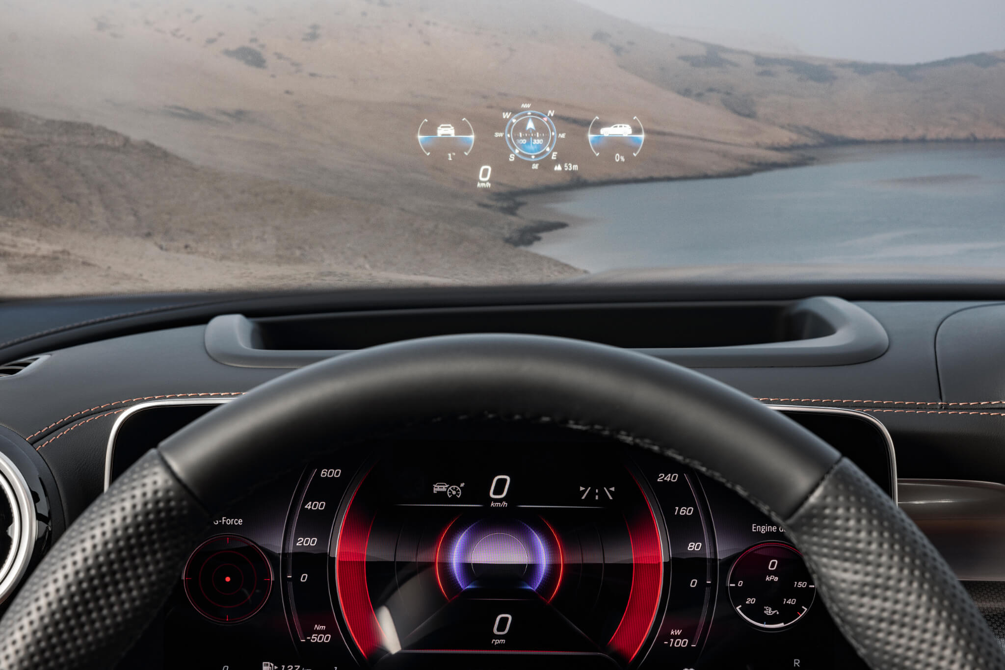 Detalhe head-up display