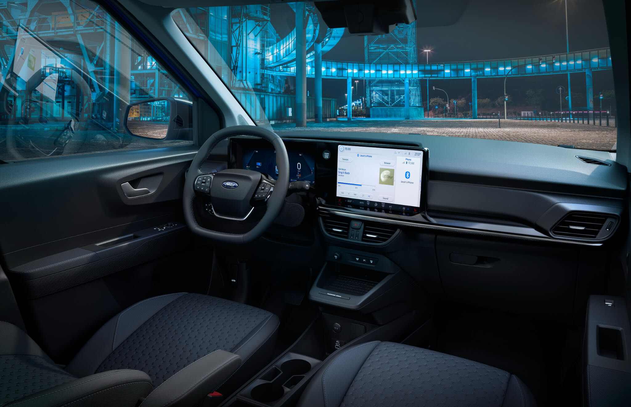 Interior da Ford E-Transit Courier