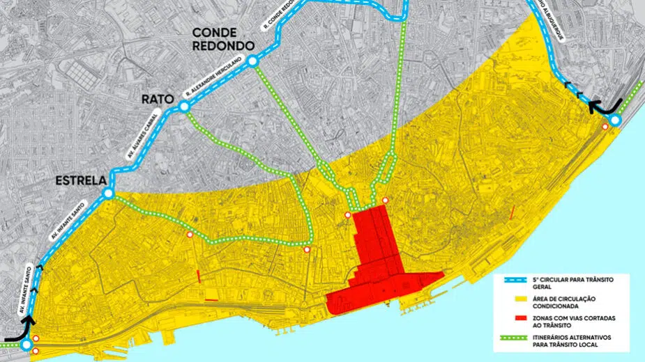 Cortes ao trânsito em Lisboa