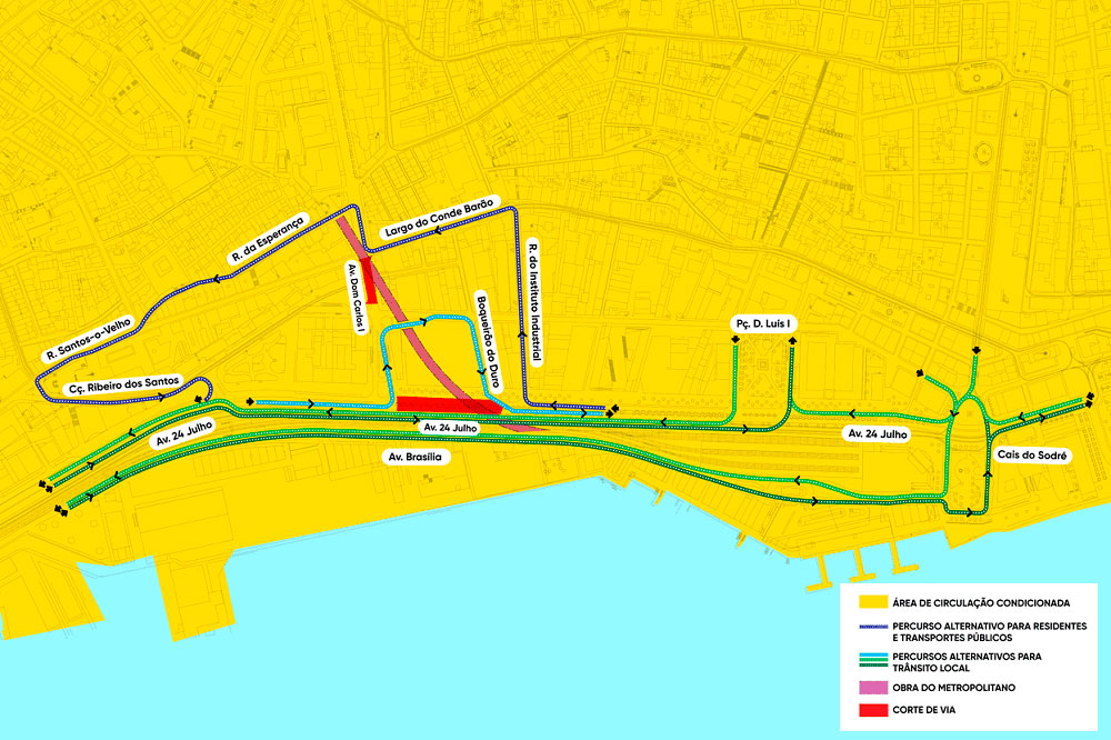 Cortes ao trânsito em Lisboa - acesso alternativos