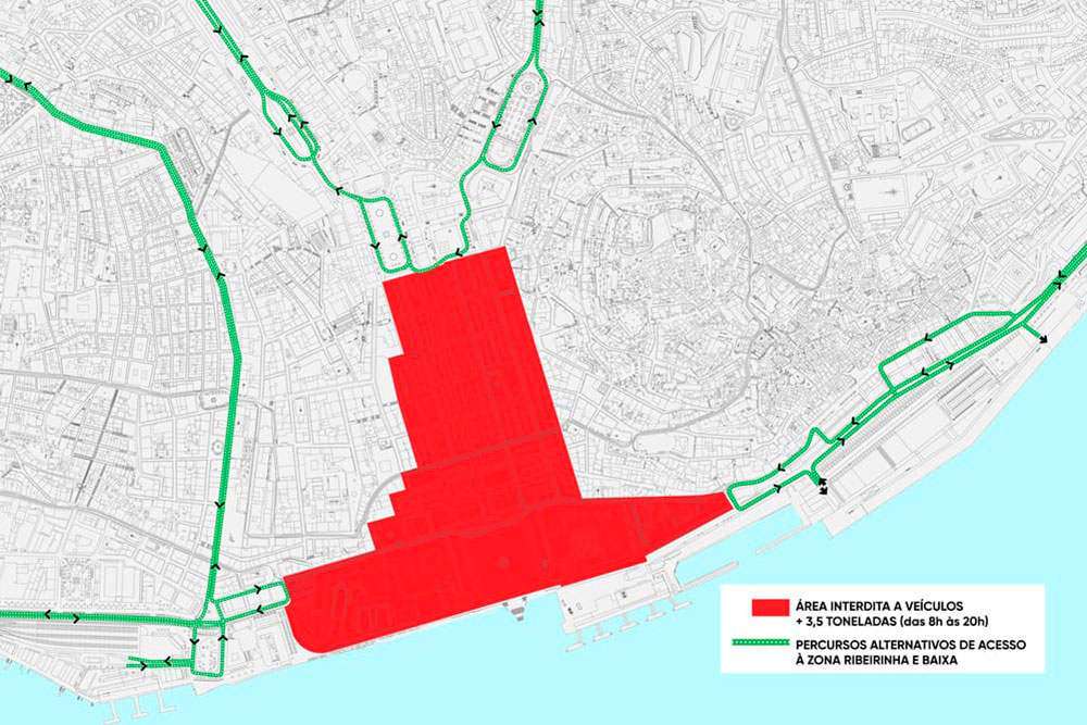 Cortes ao trânsito em Lisboa - zona restrita