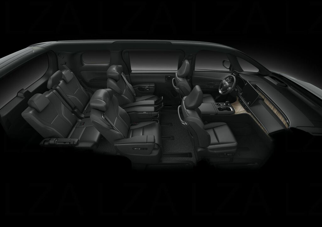 Interior Lexus LM com configuração 6 lugares.