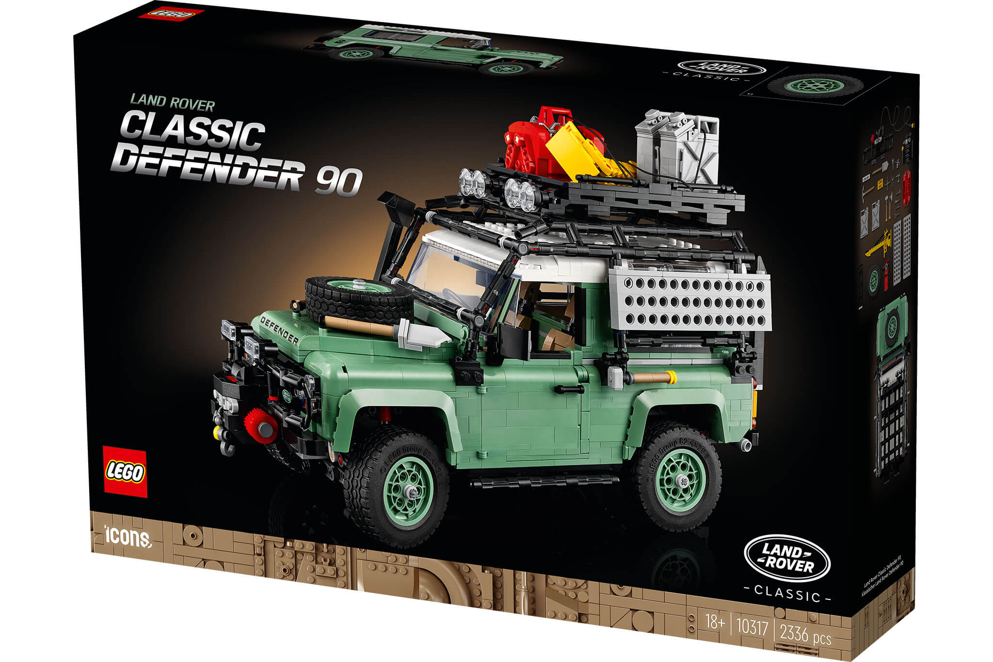 LR Defender Lego caixa