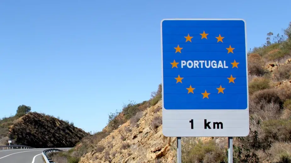 Sinal de fronteira - Entrada em Portugal