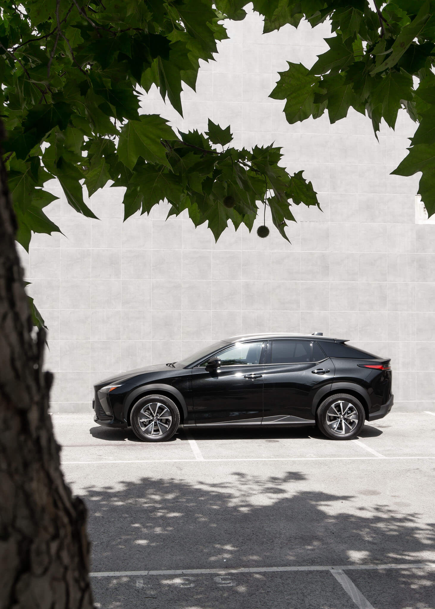 Lexus RZ 450e - lateral ao alto