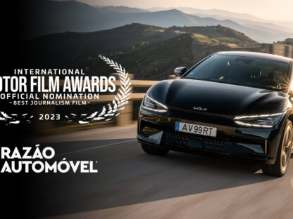 Anúncio da nomeação da Razão Automóvel para o "Best Journalism Film" dos prémios IMFA, com o filme do Kia EV6 GT