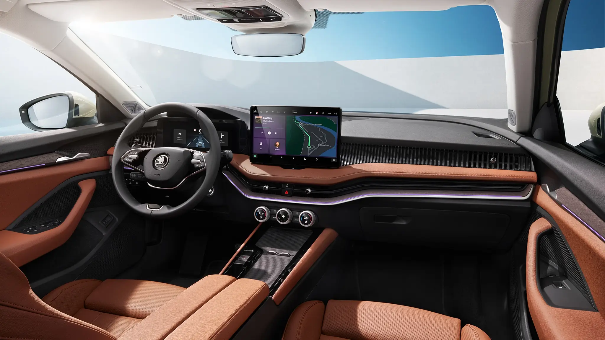 Interior do Skoda Superb 2023