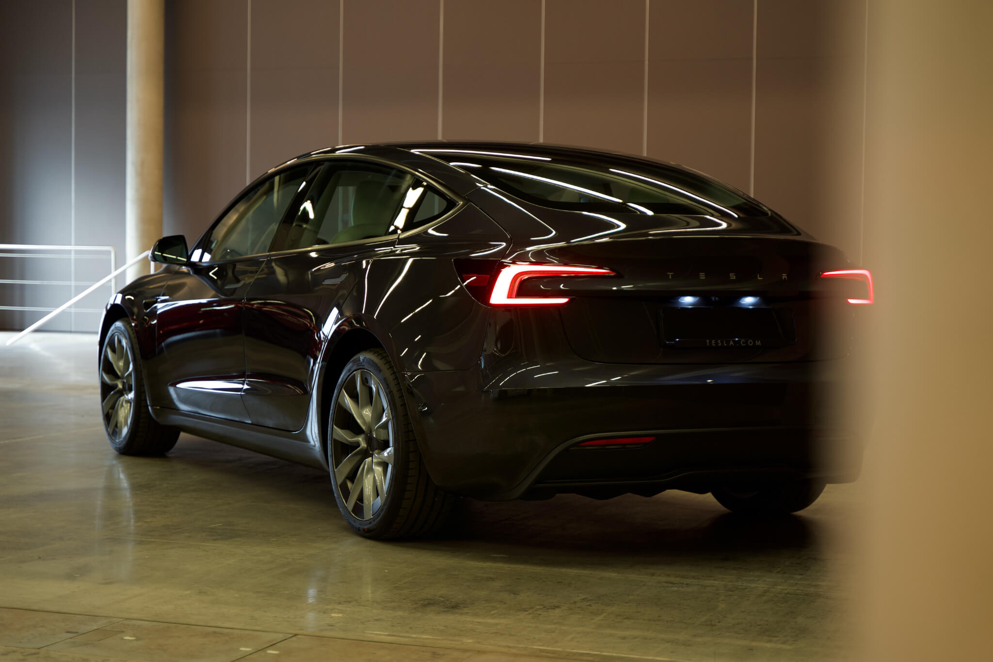 Tesla Model 3 from the back