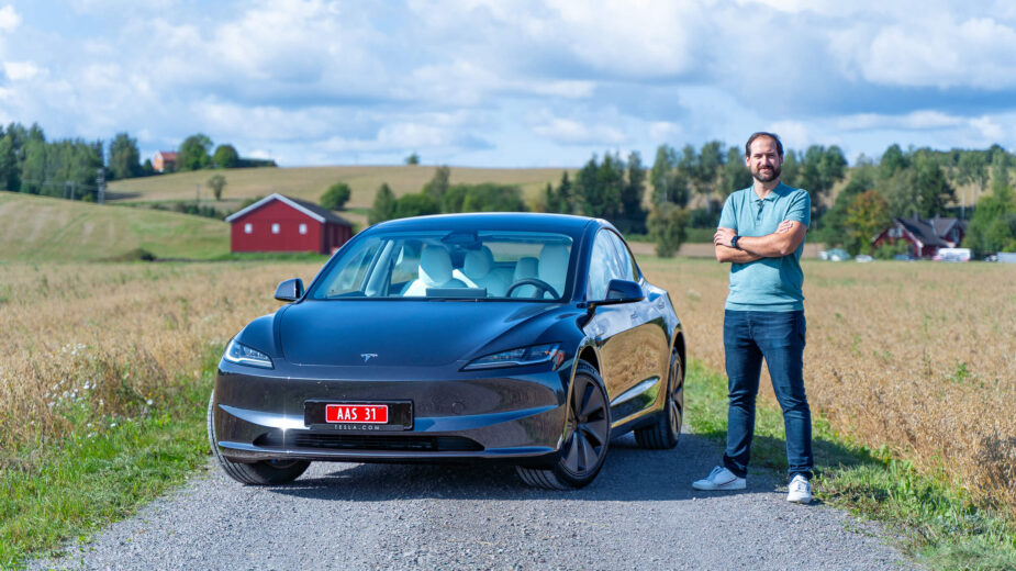 Miguel Dias com Tesla Model 3