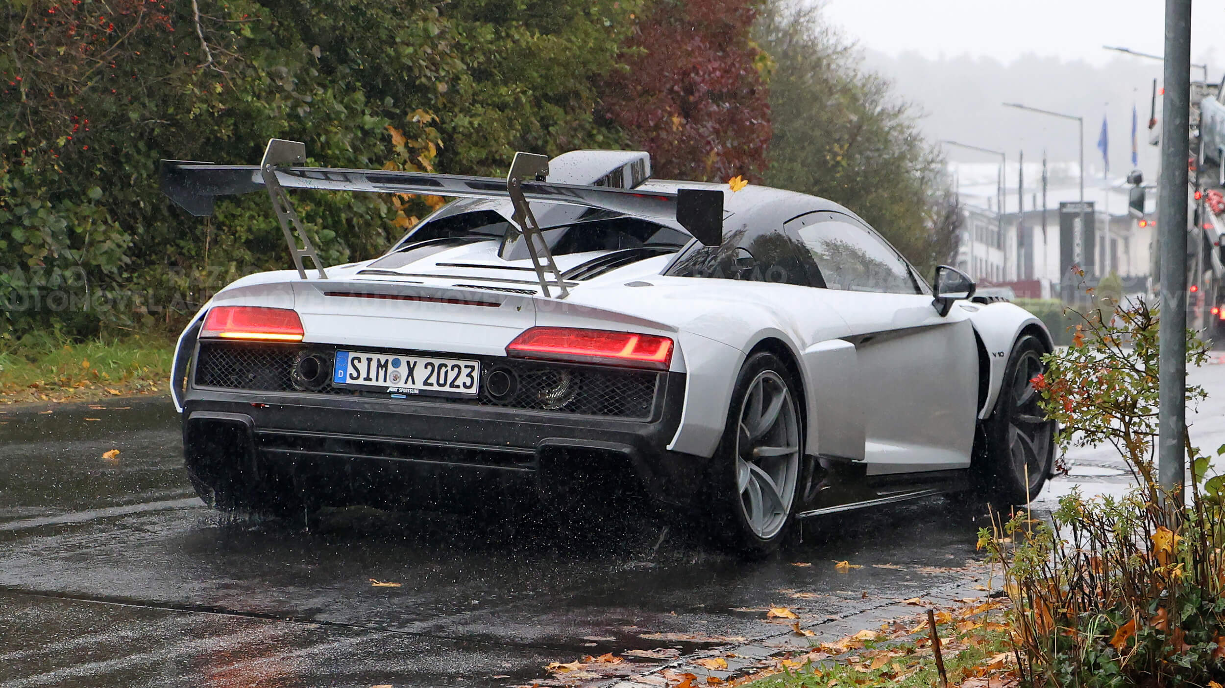 audi r8 gt3 fotos espia asa traseira